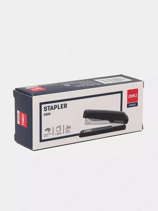   Канцелярский степлер Deli Exceed  № 24/6  25 листов  карт. уп. (Арт.- 0300-bk) Черный