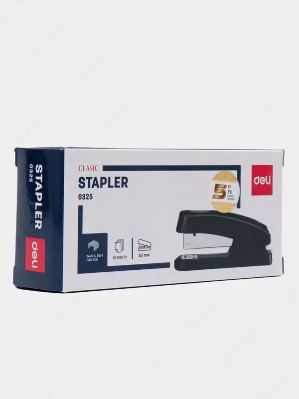  Kantselyariya shtapellari Deli Clasic  № 24/6  20 varaq  oram. kart. (m.-0325-bk) Qora Chakana savdo