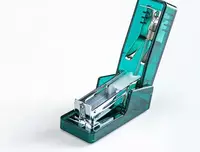   Канцелярский мини-степлер Deli Nusign 083F  № 24/6  12 листов  ПВХ. уп. (Арт.- 083F-NS-gn) Прозрачный/зеленый