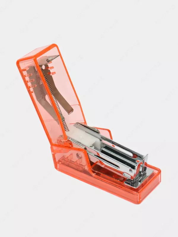  Канцелярский мини-степлер Deli Nusign 083F  № 24/6  12 листов  ПВХ. уп. (Арт.- 083-F-NS-or) Прозрачный/оранжевый - 