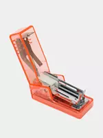  Канцелярский мини-степлер Deli Nusign 083F  № 24/6  12 листов  ПВХ. уп. (Арт.- 083-F-NS-or) Прозрачный/оранжевый - 