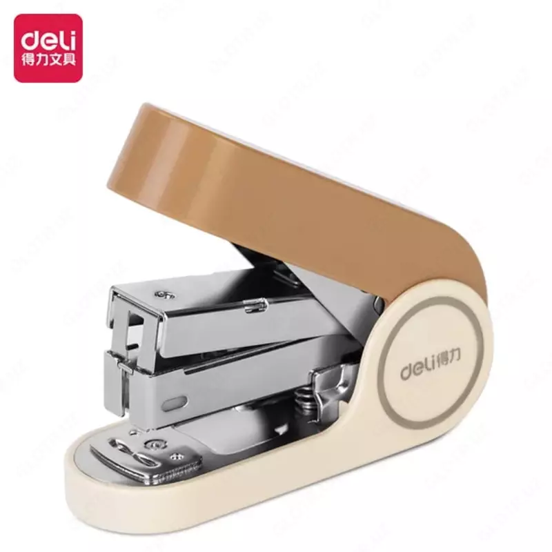Канцелярский мини-степлер Deli PowerSave TA502  № 24/6  20 листов  ПВХ. уп. (Арт.- 502-TA-br) Коричневый