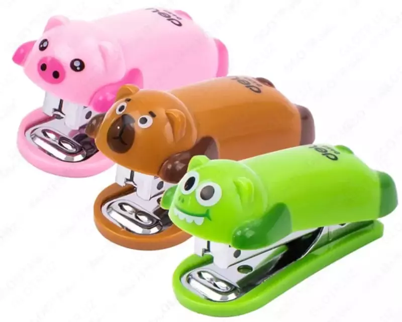 Deli № 10 shtapelli ish yuritish uchun mini-shtapel  15 varaq  oram. blister (- 0452-modda) Col. turli xil