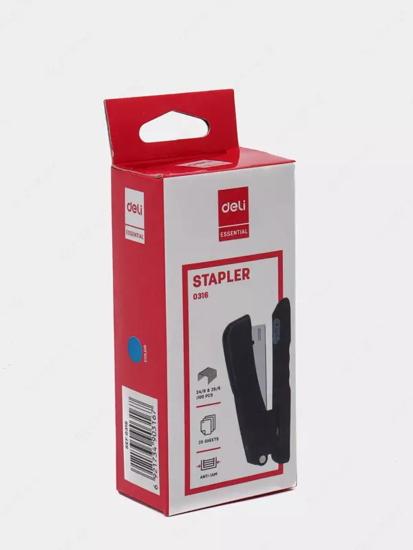  Канцелярский степлер Deli Essential  № 24/6  25 листов  карт. уп. (Арт.- 0316) Ассортимент Только в розницу