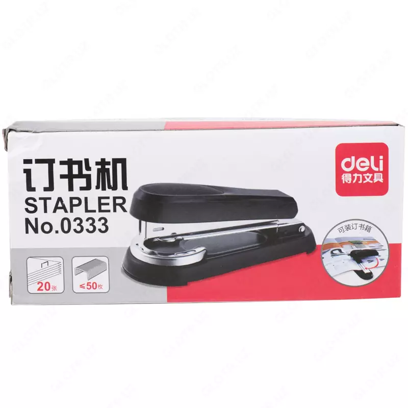  Канцелярский степлер (поворотный) Deli № 24/6  20 листов  карт. уп. (Арт.- 0333) Ассортимент OOO Smart Choice Kans