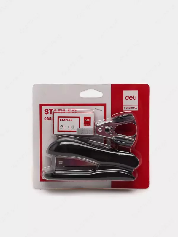 Канцелярский степлер + (антистеплер  скобы) Deli Esstntial  № 24/6  25 листов  уп. блистер (Арт.- 0355) Ассортимент