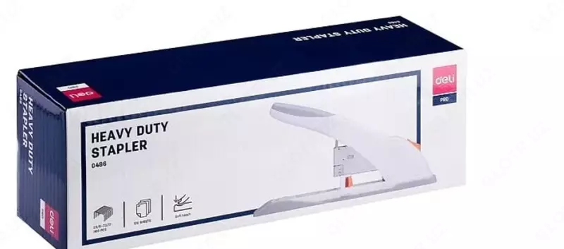   Канцелярский степлер Deli PRO  № 23/6-23/15  120 листов  карт. уп. (Арт.- 0486) Белый/серый