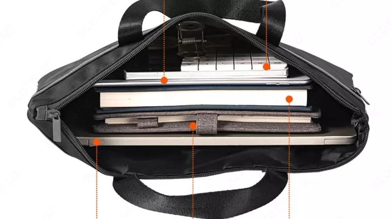  Портативная сумка-портфель Deli  2 ручки  1 отд.  380 х 290 х 30 мм  заст. молния (Арт. - 63777-bk) Черная - 