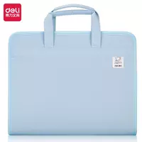 Текстильная сумка-портфель для документов Deli А4  2 ручки  13 отд.  360 х 295 х 35 мм  заст. молния (Арт.- 72561-bl) Голубая