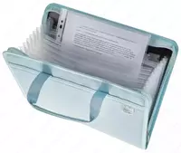   Текстильная сумка-портфель для документов Deli А4  2 ручки  13 отд.  360 х 295 х 35 мм  заст. молния (Арт.- 72561-bl) Голубая