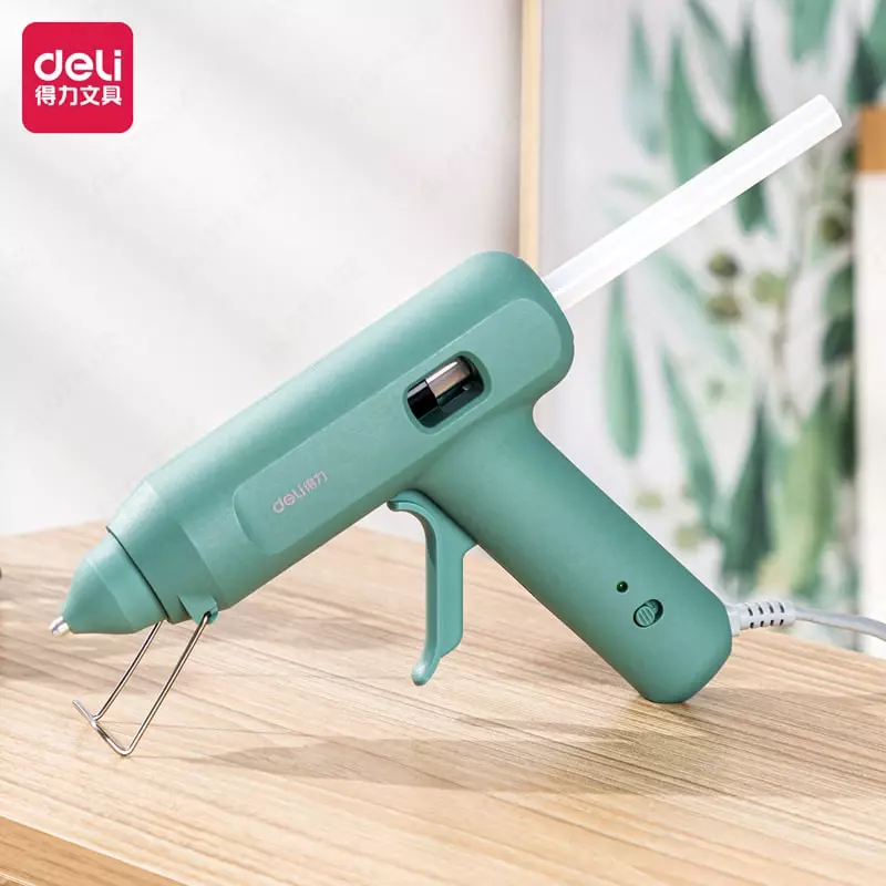 Ручной сетевой термопистолет Deli 60 W  клей-палочки  карт. уп. (Арт. - 31402-gn) Зеленый