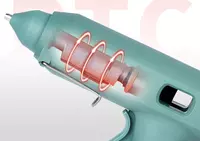  Ручной сетевой термопистолет Deli 60 W  клей-палочки  карт. уп. (Арт. - 31402-gn) Зеленый - 