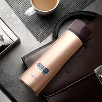   Вакуумный термос-кружка Deli нерж. сталь  0.48 л.  уп. карт. (Арт. - 6125-gd) Золотистый