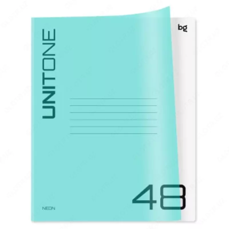 Школьная тетрадь (клетка) BG UniTone. Neon  48 л  65 г/м2  А5  пласт. обложка (Арт. - Т5ск48_пл_12472) Неоновый голубой