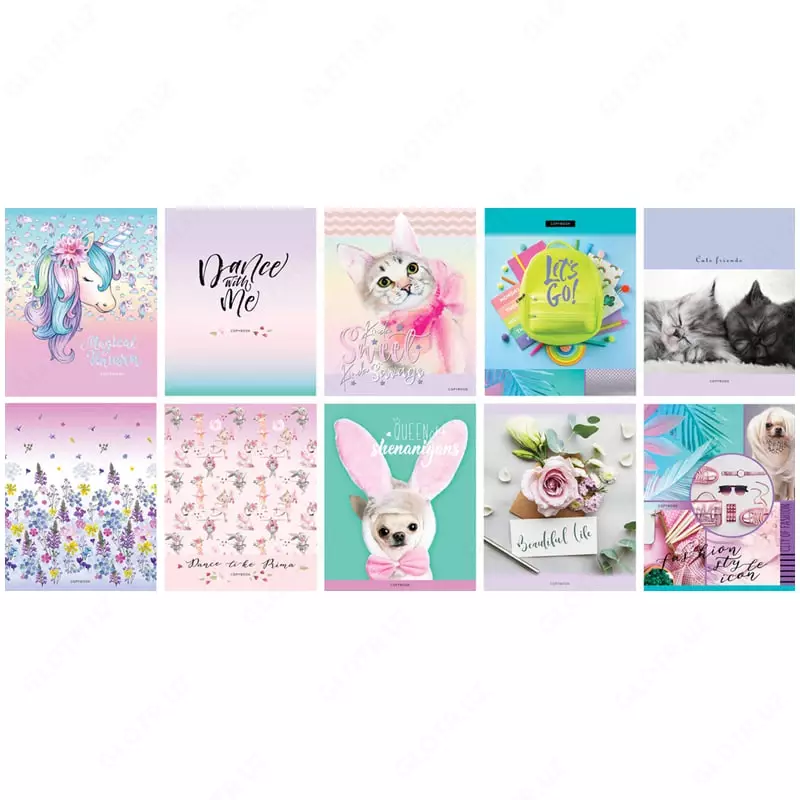 Школьная тетрадь (клетка) BG Mix-10. Девочки  48 л  60 г/м2  А5 (Арт. - Т5ск48_8498) Цв. ассорти