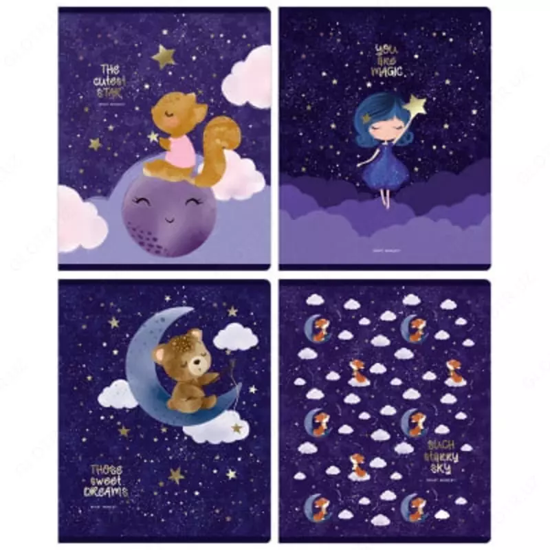 Maktab daftarchasi (katakli) BG Shirin tushlar  48 l  60 g/m2  A5 (Art. - T5sk48_tf_11068) Pol. turli xil