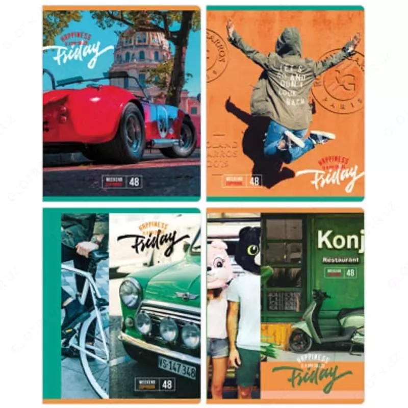 Школьная тетрадь (клетка) BG Weekend (эконом)  48 л  60 г/м2  А5 (Арт. - Т5ск48_10426) Цв. ассорти