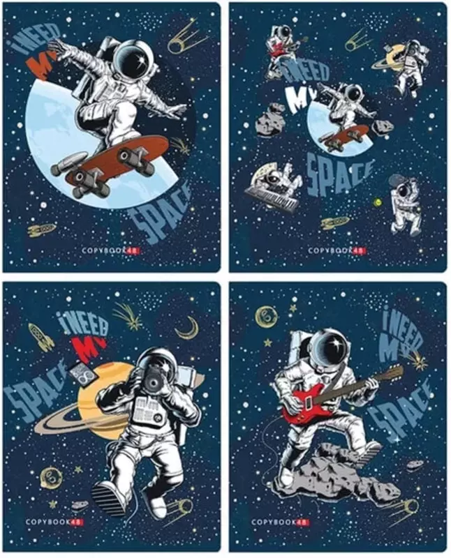 Школьная тетрадь (клетка) BG Космонавт (эконом)  48 л  60 г/м2  А5 (Арт. - Т5ск48_10395) Цв. ассорти
