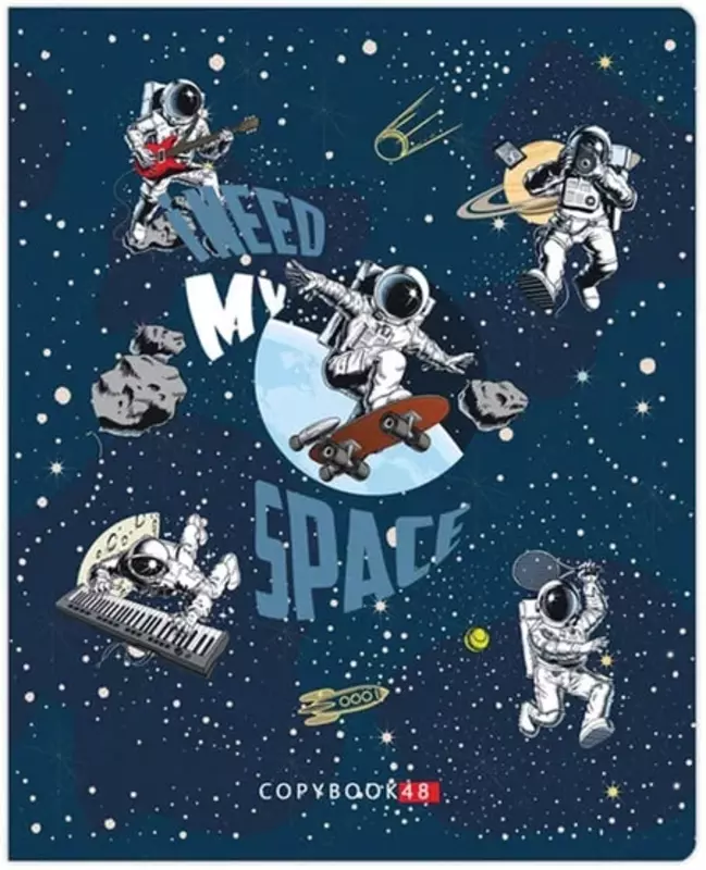   Школьная тетрадь (клетка) BG Космонавт (эконом)  48 л  60 г/м2  А5 (Арт. - Т5ск48_10395) Цв. ассорти