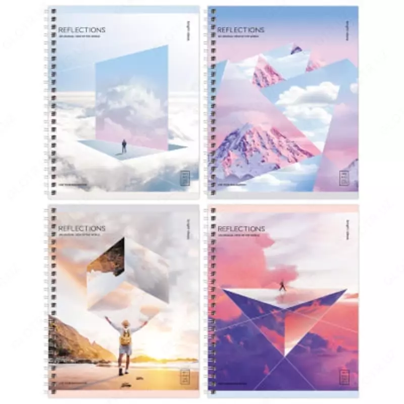 Школьная тетрадь (клетка) BG Reflection  48 л  60 г/м2  А5  на гребне (Арт. - Т5гр48_11049) Цв. ассорти