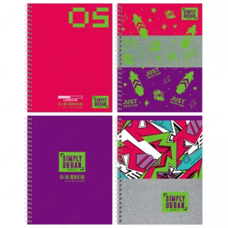 Школьная тетрадь (клетка) BG Simply urban  48 л  65 г/м2  А5  на гребне (Арт. - Т5гр48_11052) Цв. ассорти