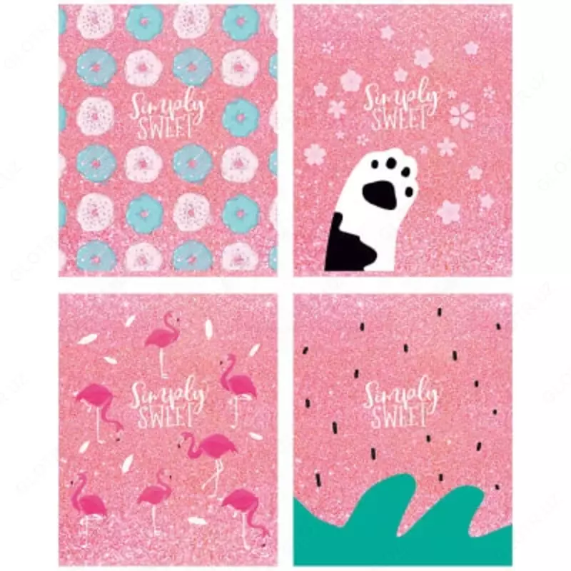 Школьная тетрадь (клетка) BG Просто сладкое  48 л  60 г/м2  А5  на гребне (Арт. - Т5гр48_бл_9484) Розовое ассорти