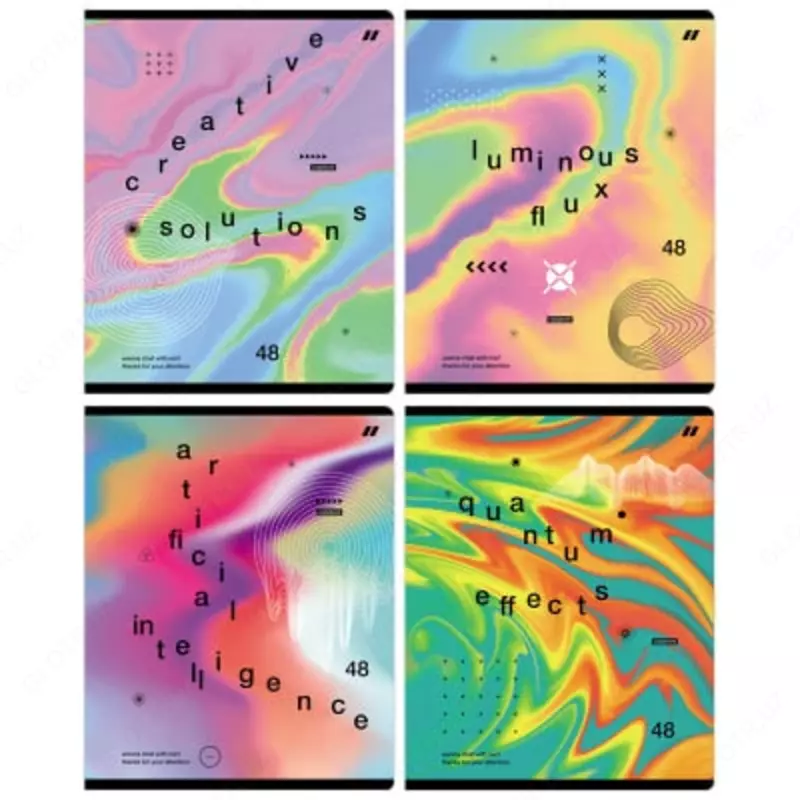 Maktab daftarchasi (chiziq) BG Yoruglik oqimi  48 l  65 g / m2  A5 (Art. - T5sk48_lg_11076) Kol. turli xil