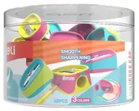  Пластиковая точилка для карандашей Deli U-touch  1 отв  d 8 мм  3 цв  уп. пласт. туба (Арт. - 00803-ER) Цв. ассорти OOO Smart Choice Kans