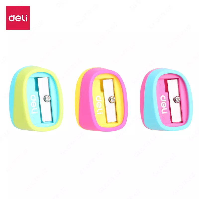 Plastik qalam otkir Deli U-touch  1 teshik  d 8 mm  oram. plast. kolba (modda - 00903-ER) Pol. turli xil