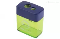  Plastik qalam otkirlagich (idish) Deli  2 teshik  d 8/12 mm  oram. blister (modda - 0526) Col. turli xil - 