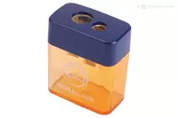   Plastik qalam otkirlagich (idish) Deli  2 teshik  d 8/12 mm  oram. blister (modda - 0526) Col. turli xil