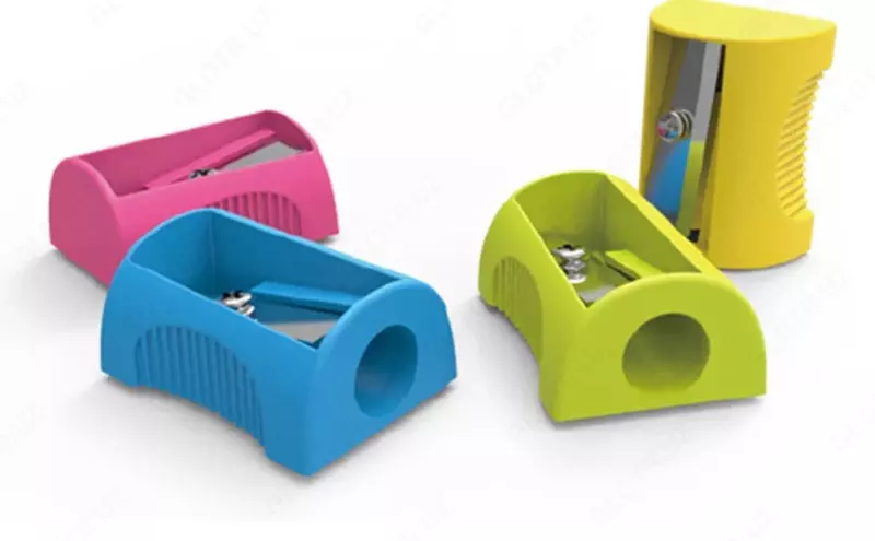 Пластиковая точилка для карандашей Deli Neon  1 отв  d 8 мм  уп. пласт. туба (Арт. - 0531) Цв. ассорти