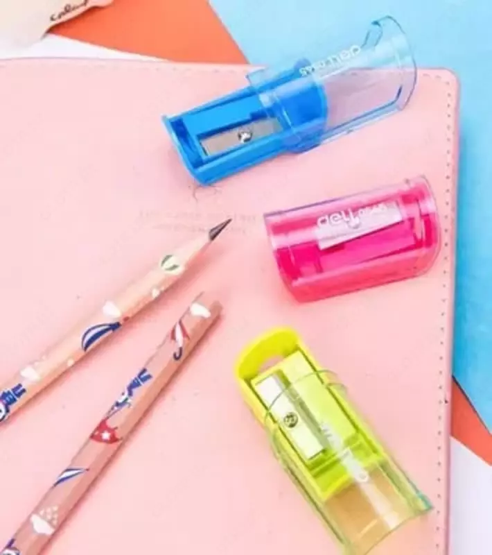   Plastik qalam otkir Deli Neon  1 teshik  d 8 mm  oram. plast. kolba (- 0545-modda) Col. turli xil