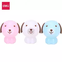 Plastik qalam otkirlagich (idish) Deli Puppy!  1 teshik  d 8 mm  oram. blister (modda - 0550) Col. turli xil