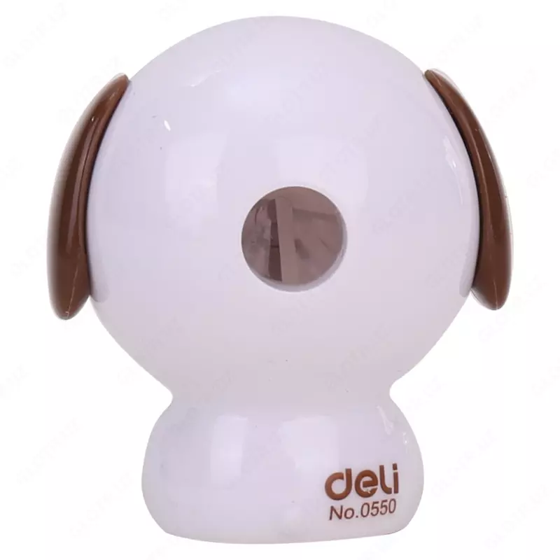  Plastik qalam otkirlagich (idish) Deli Puppy!  1 teshik  d 8 mm  oram. blister (modda - 0550) Col. turli xil - 