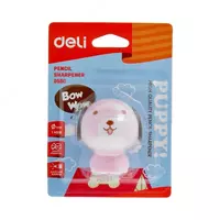  Plastik qalam otkirlagich (idish) Deli Puppy!  1 teshik  d 8 mm  oram. blister (modda - 0550) Col. turli xil OOO Smart Choice Kans