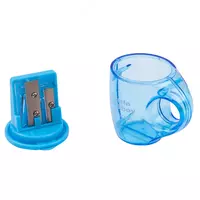  Пластиковая точилка для карандашей (контейнер) Deli A little girl&boy  2 отв  d 8/12 мм  уп. дисплей (Арт. - 0551) Цв. ассорти - 