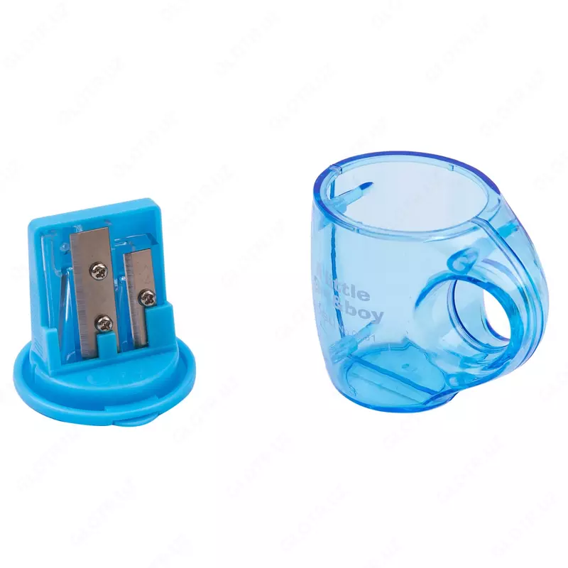  Пластиковая точилка для карандашей (контейнер) Deli A little girl&boy  2 отв  d 8/12 мм  уп. дисплей (Арт. - 0551) Цв. ассорти - 