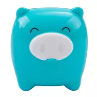   Plastik qalam otkirlagich (idish) Deli Piggy  1 teshik  d 8 mm  oram. displey (m. - 0557) Kol. turli xil