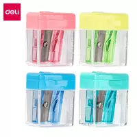 Plastik qalam otkir Deli kubik  1 teshik  d 8 mm  oram. displey (- 0574-modda) Pol. turli xil