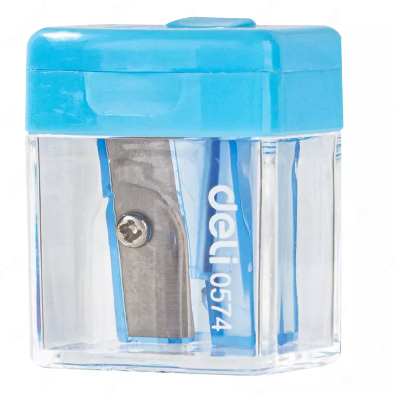   Plastik qalam otkir Deli kubik  1 teshik  d 8 mm  oram. displey (- 0574-modda) Pol. turli xil