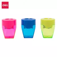 Plastik qalam otkir Deli kubik  2 teshik  d 8/12 mm  paket. displey (modda - 39768) Pol. turli xil