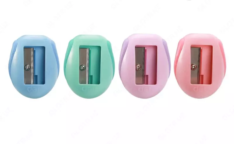 Пластиковая точилка для карандашей Deli Mi You  1 отв  d 8 мм  уп. туба (Арт. - 550-EH) Цв. ассорти