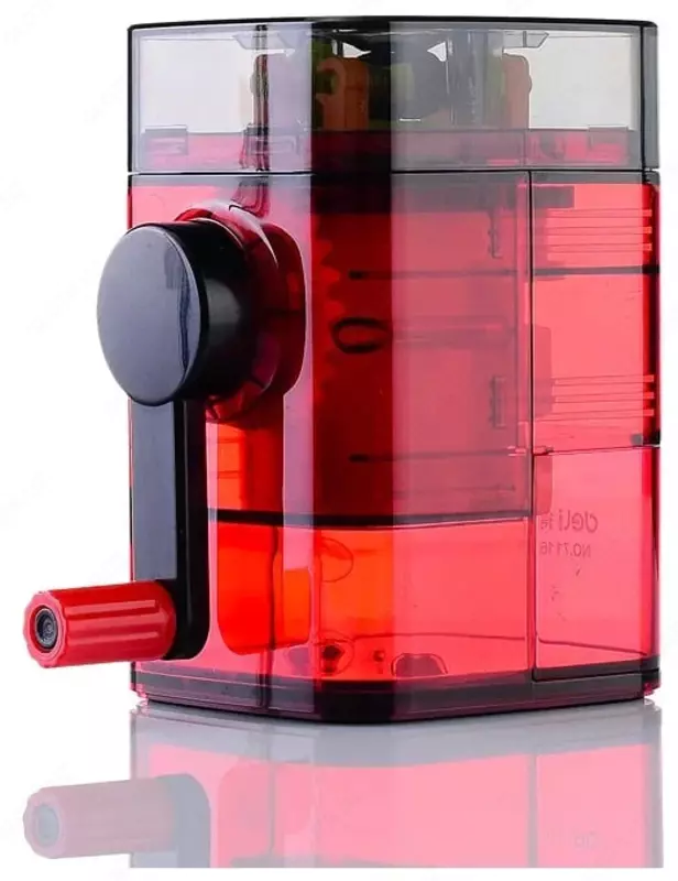  Механическая точилка для карандашей Deli  1 отв  настольная  d 6.5-8 мм  уп. пласт. кор. (Арт. - 71162rd) Красная - 