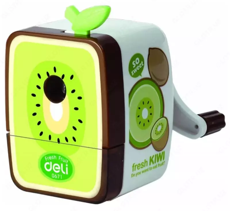   Механическая точилка для карандашей Deli  Fruit  1 отв  настольная  d 7 мм  уп. пласт. кор. (Арт. - 0671) Цв. ассорти