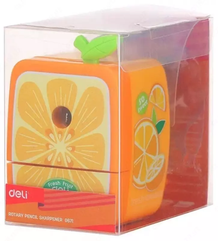  Механическая точилка для карандашей Deli  Fruit  1 отв  настольная  d 7 мм  уп. пласт. кор. (Арт. - 0671) Цв. ассорти OOO Smart Choice Kans