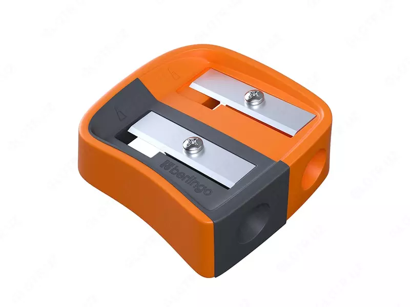  Пластиковая точилка для карандашей (цв.  ч/г) Berlingo Color Zone Duo  2 отв  d 8 мм  уп. блистер (Арт. - BBp_15041) Цв. ассорти - 