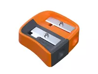  Пластиковая точилка для карандашей (цв.  ч/г) Berlingo Color Zone Duo  2 отв  d 8 мм  уп. блистер (Арт. - BBp_15041) Цв. ассорти - 