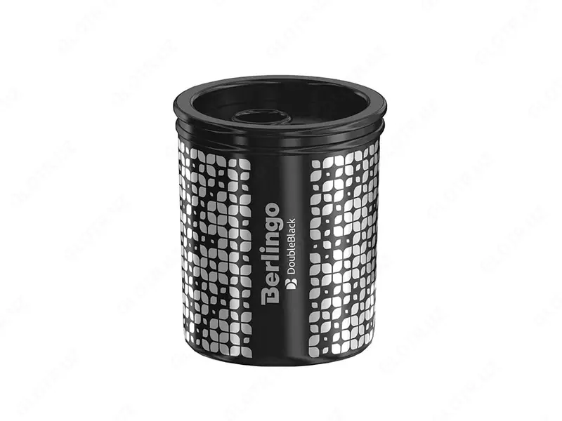  Пластиковая точилка для карандашей (контейнер) Berlingo DoubleBlack  2 отв  d 8/11 мм  уп. дисплей (Арт. - BBp_15029) Черная - 