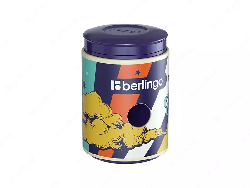 Пластиковая точилка для карандашей (контейнер) Berlingo Groovy  1 отв  d 8 мм  уп. карт. кор. (Арт. - BBp_15S15) Цв. ассорти